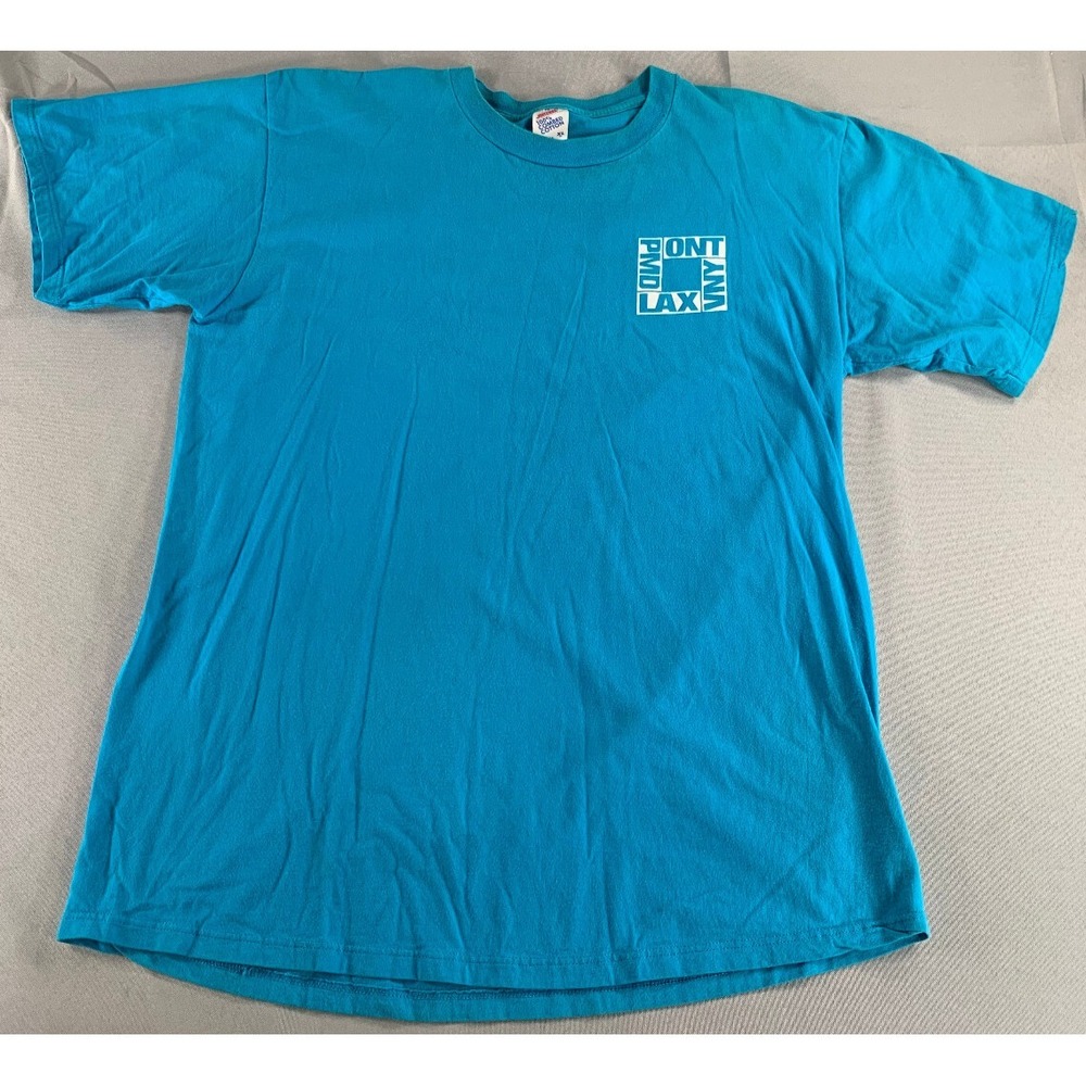 VTG Jerzees LAX ONT VNY PMD LA Dept of Airports Blue T-Shirt XL USA Made Cotton